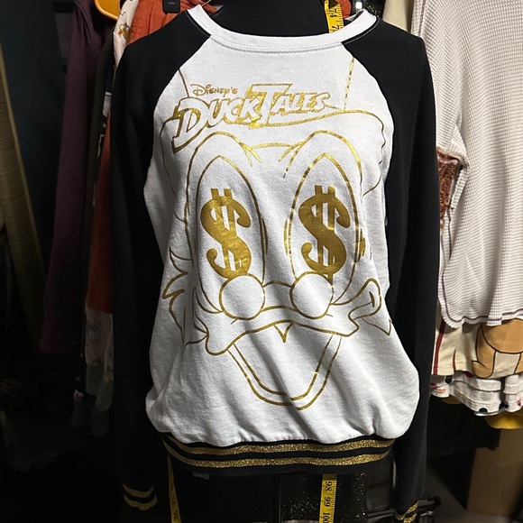 Disney DuckTales Black and White Sweatshirt with Gold Design - Picture 1 of 1